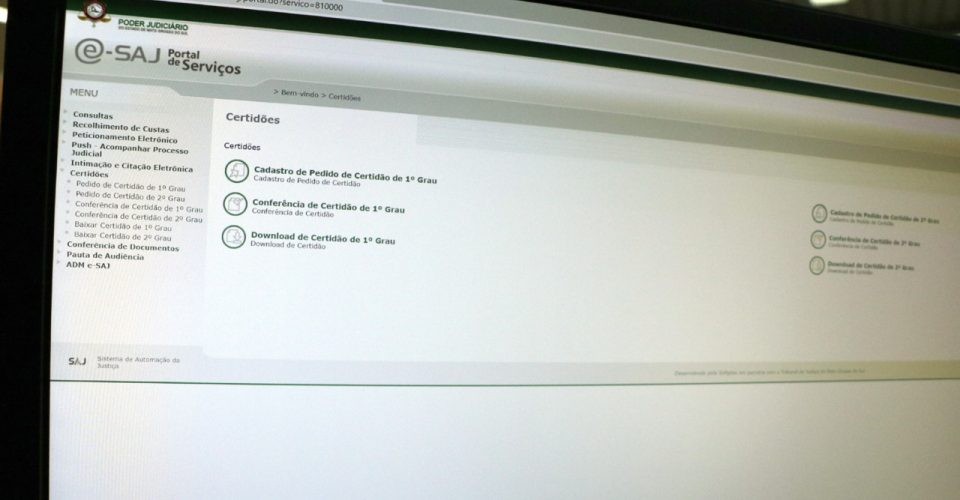 Em MS, certidões judiciais negativas são emitidas pela internet; saiba como