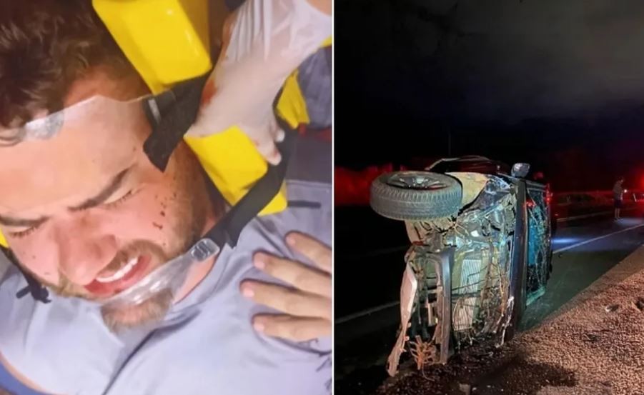 AGORA: Cantor sertanejo Zé Neto sofre grave acidente de carro em Minas Gerais