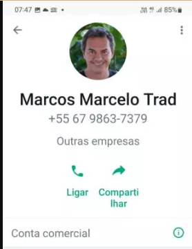 Golpista tenta se passar por Marquinhos Trad no Whatsapp e pede dinheiro