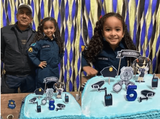 Menina que sonha ser policial ganha festa temática de militares em MS