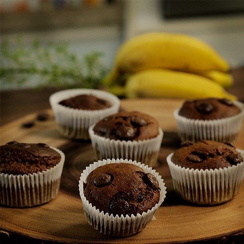 Receita Saudável: muffin de banana com pasta de amendoim
