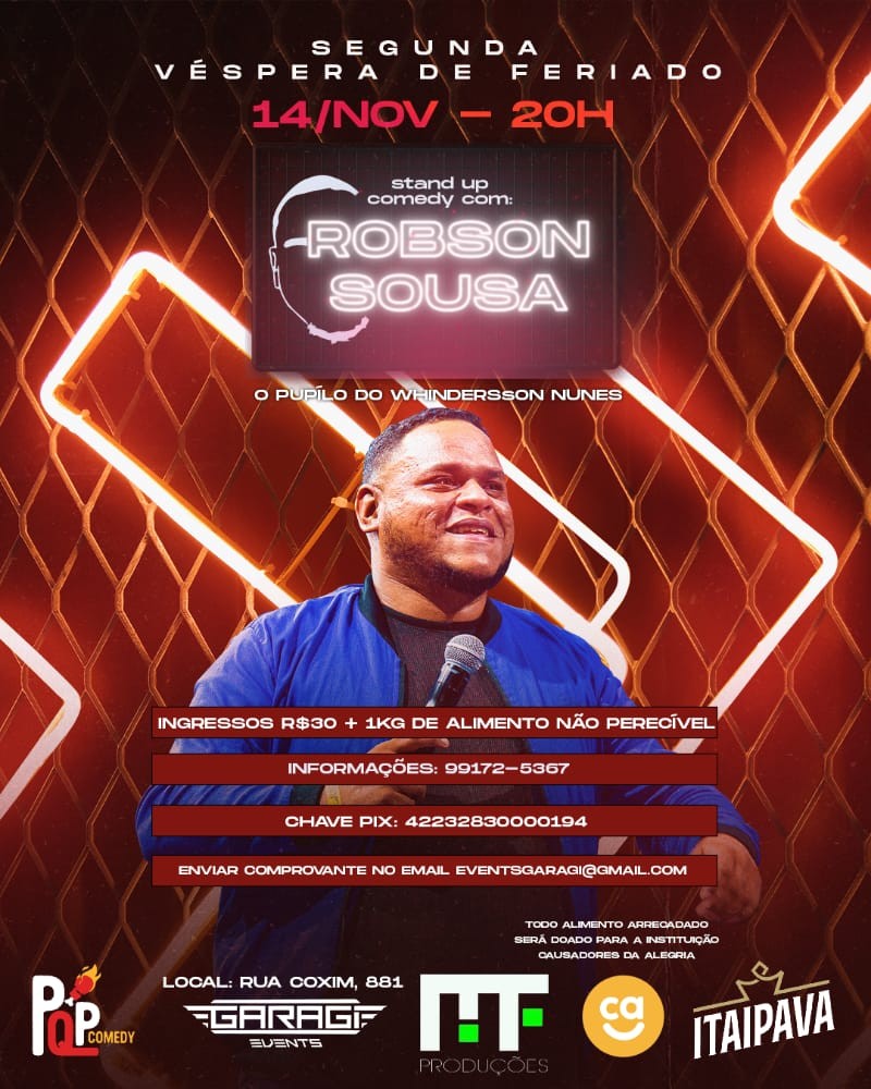 Robson Sousa, pupilo de Whindersson Nunes, faz show de comedia para ajudar famílias carentes de MS
