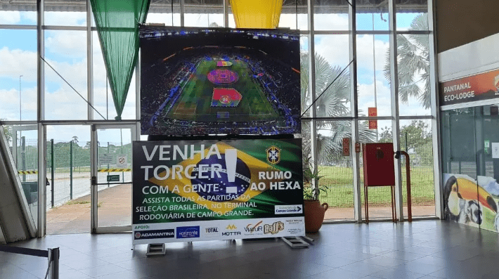 Rodoviária tem espaço exclusivo para exibição dos jogos da Copa do Mundo