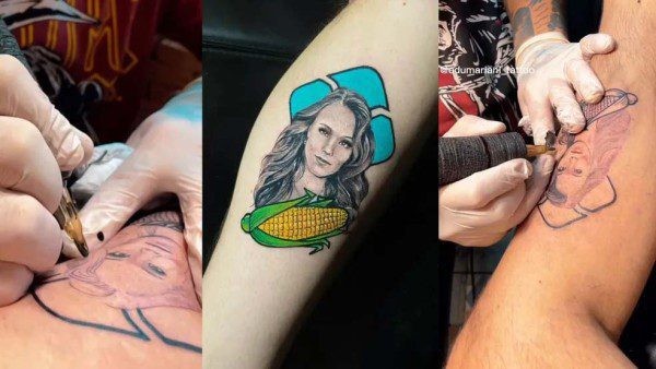 Empresário viraliza após tatuar Larissa Manoela e o 'milho da discórdia' em Campo Grande