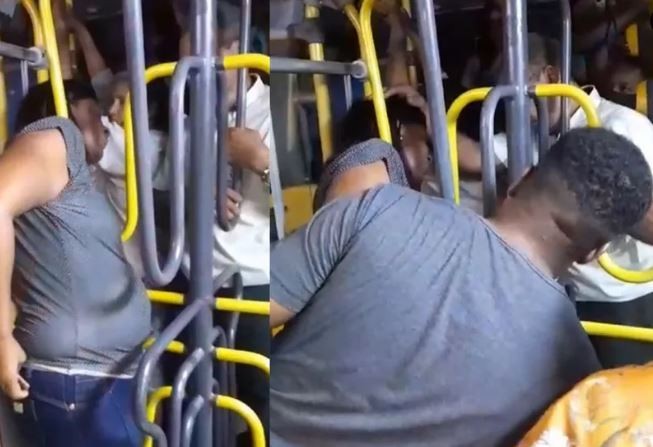 VÍDEO: Mulher 'para' o trânsito ao ficar com a cabeça presa em catraca de ônibus